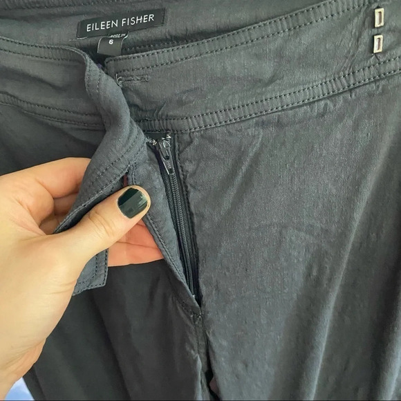 Eileen Fisher Linen Viscose Straight Leg Trousers Pants Slacks Womens 6 Small - Picture 5 of 14